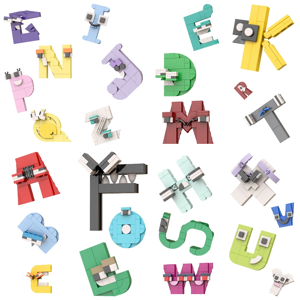 Alphabet ABC Letters Building Block Kit Uppercase 26 A-Z Recognition Assmble Educational Brick Model Toys for Children Gift