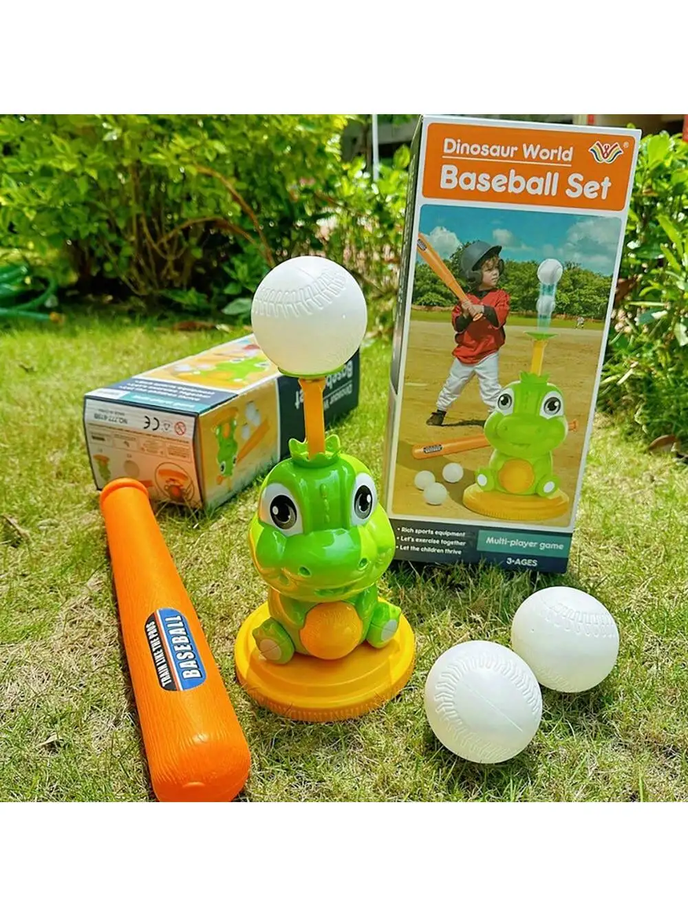 مجموعة آلة رمي الدينو، متعة بيسبول مثيرة لمدة 3 وما فوق، مثالية للعب الداخلي والخارجي، تتضمن آلة، 3 كرات، و #4