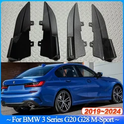For BMW 3 Series G20 G28 318i 320i 330i M-Sport 2019-2024 Rear Bumper Splitter Side Spoiler Canards Apron Cover Sticker Black