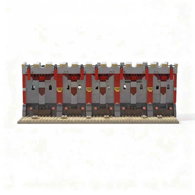 4467pcs MOC Red Faction Castle Wall Section 1 Model Building Blocks Architecture Christmas Gift Toy Collection DIY Brick Art