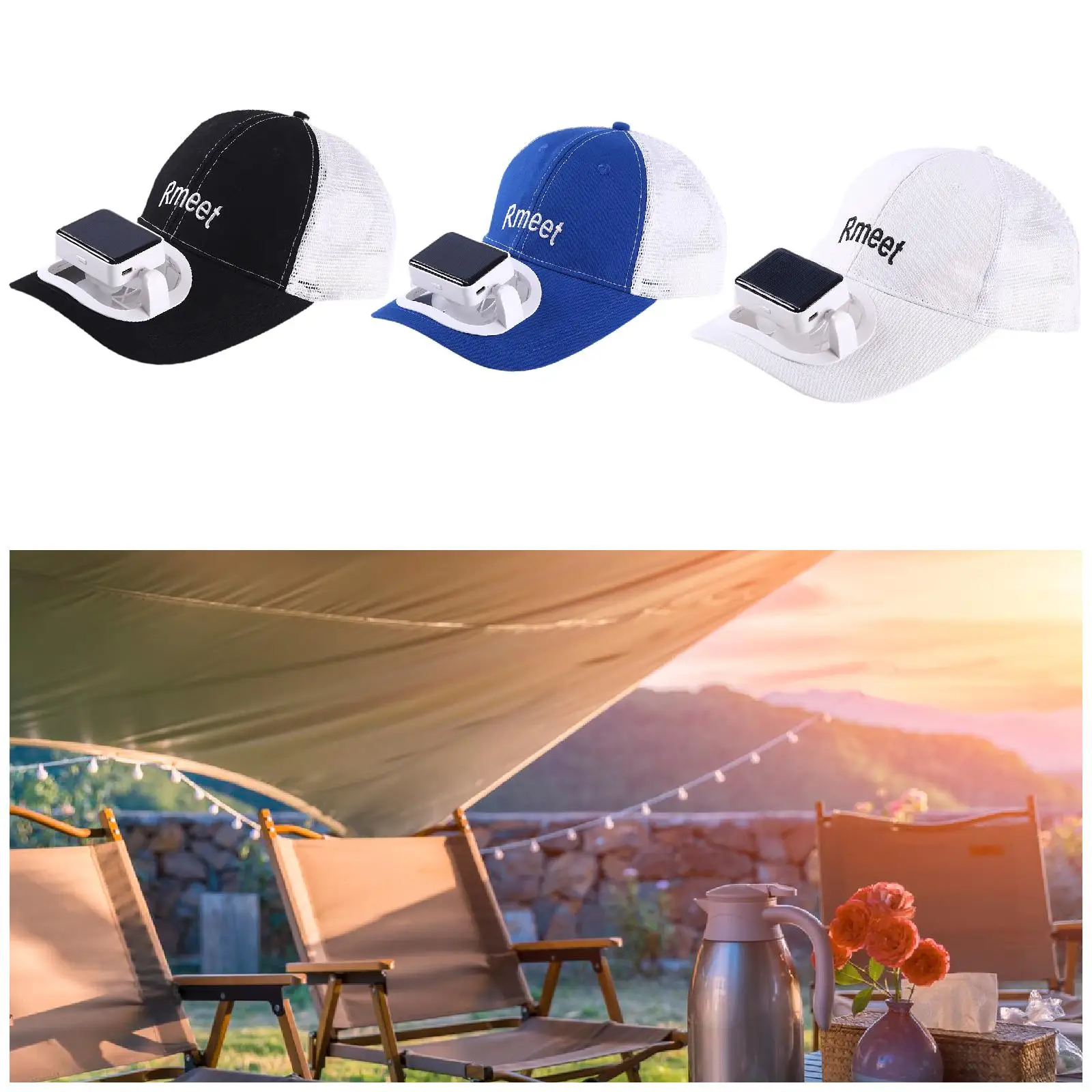 Sun Visor Hats with Fan Summer Solar or USB Charging Sun Hat Built in Fan for Running Outdoor Sports Camping Backpacking Hiking