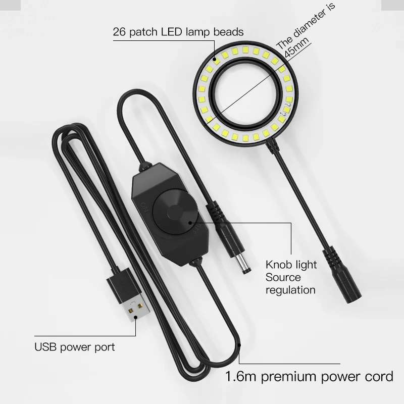 MaAnt L405 Microscope Ring Lamp Integrated Dimmer Light Illuminator LED Microscope Dust Specular Light Source