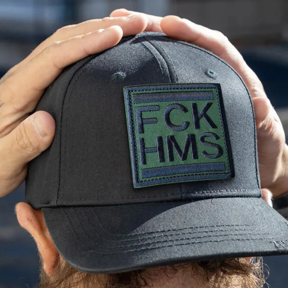 Parche táctico FCK HMS morale bordado con velcro para mochila