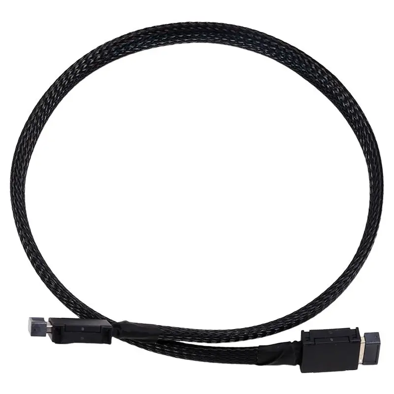 PCIE 4.0 X4 GEN4 SAS4 Oculink Cable SFF-8611 Braided Soft Extender Cable GPU SSD Oculink 4X Silver-Plated Wire 24Gbps User-Frien