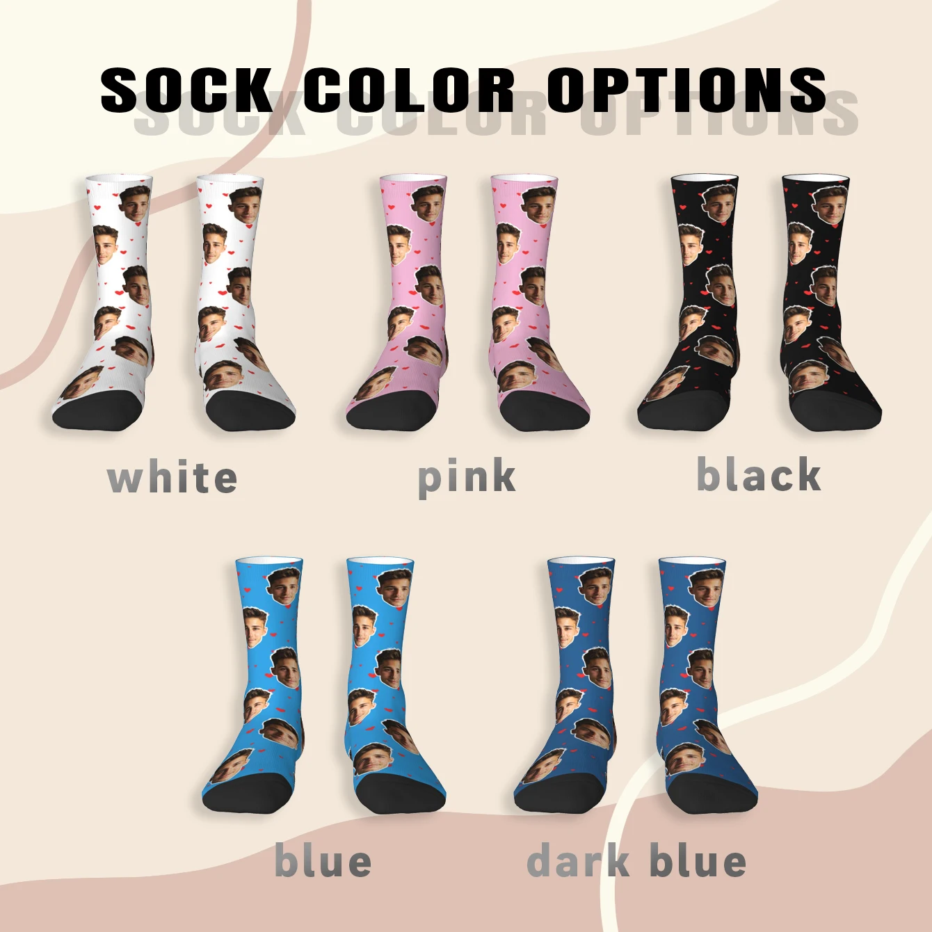 Calcetines personalizados en forma de cara Calcetines personalizados unisex Calcetines con imagen personalizada Calcetines con fotos Calcetines personalizados como regalo