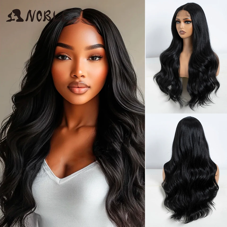 

Noble Synthetic Lace Front Wig Long Wavy 26 Lace Part Body Wavy Lace Front Wig For Women Lace Front Wig Ombre Blonde Cosplay Wig