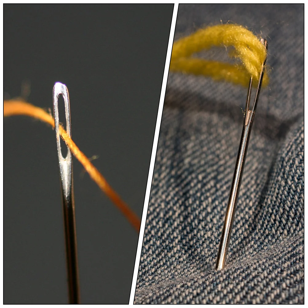 

1Set Premium Metal Knitting Needles Comfortable Grip Darning Needles for Beginners Yarn Supplies Sewing Accessories