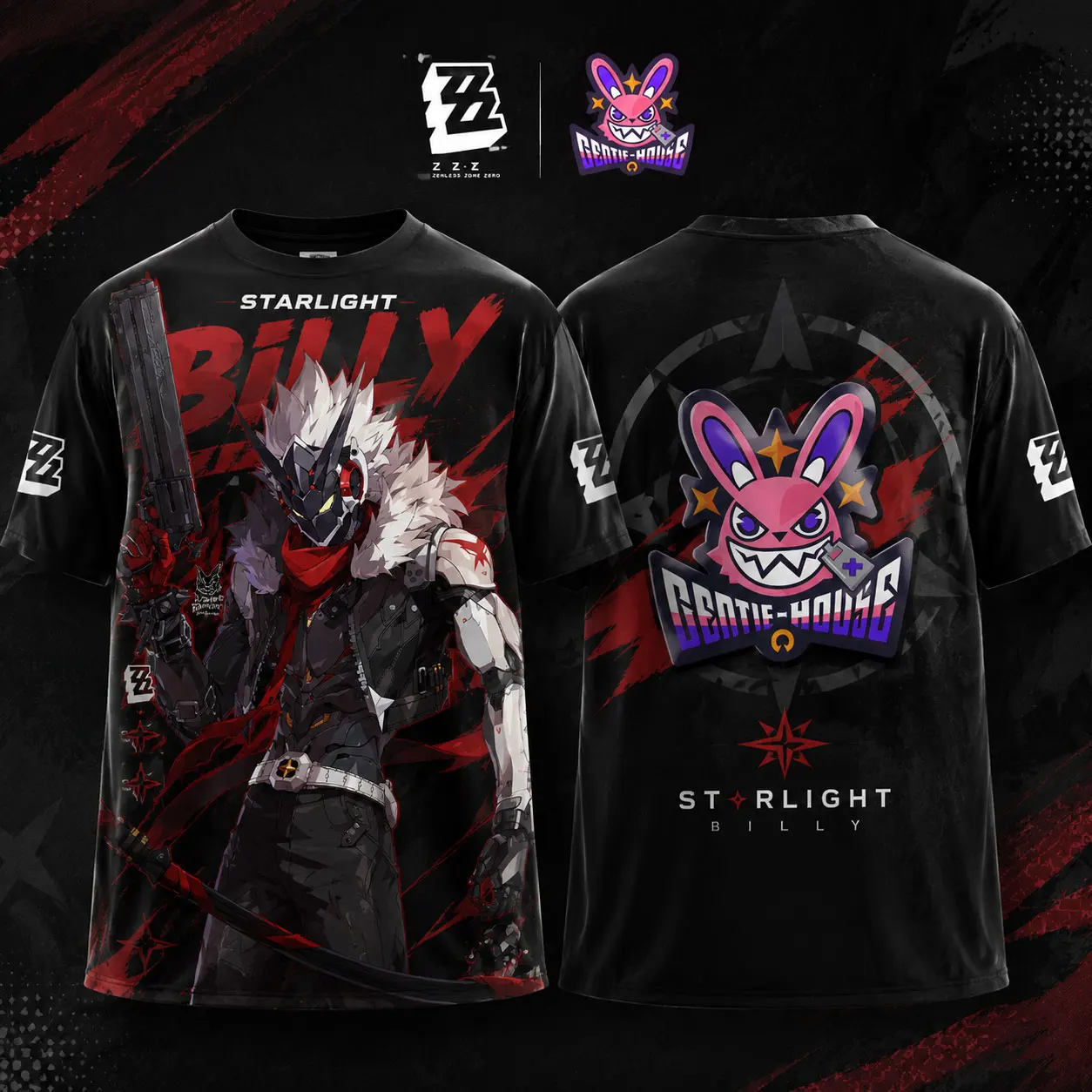 Zenless Zone Zero Character Miyabi Jane Billy Anby Lycaon Velina Cissia Billy Full Print Breathable Soft Mesh Jersey T-Shirt