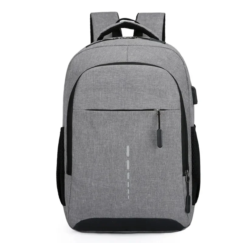 Tas sekolah ransel Laptop pria, tas sekolah ransel Laptop perjalanan kapasitas besar, ransel perjalanan kasual, pengisian daya USB, tas ransel tahan air pria klasik