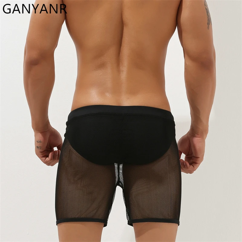 GANYANR Running Shorts Men Basketball Gym Sportswear Training Exercise Active Wear Leggings Fitness Clothing Crossfit Sports