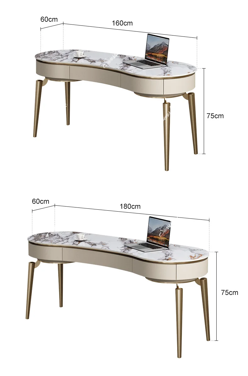 Light luxury slate desk, home study, art office, computer integrated table