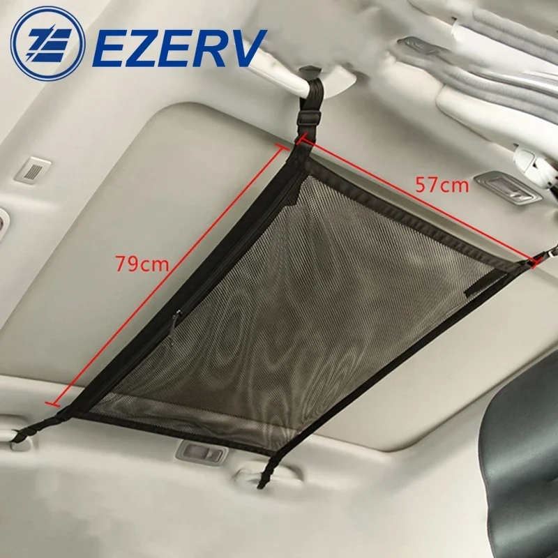 Car Net Pocket Storage Ceiling Roof Cargo  in The Trunk Interior Bag For Auto Container Universal Multifunction Accessories