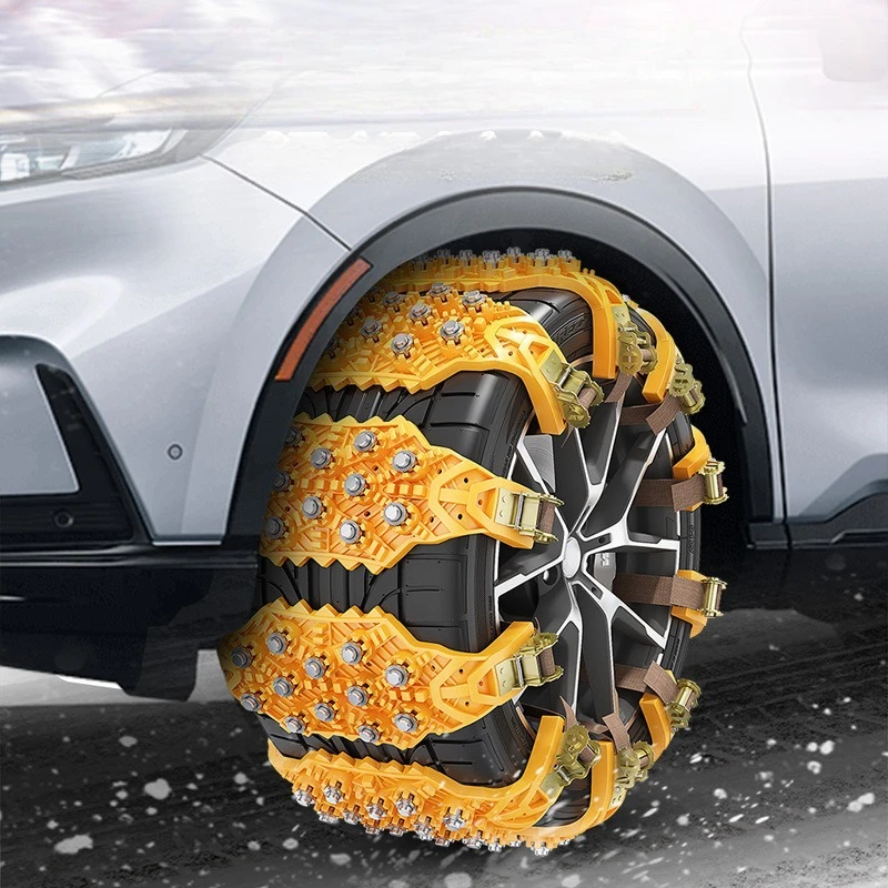 1pc Universal Track Type Anti-Slip Tire Chains Anti Skid Chains for Sedan Off-Road Vehicles Winter Driving Emergency Tools
