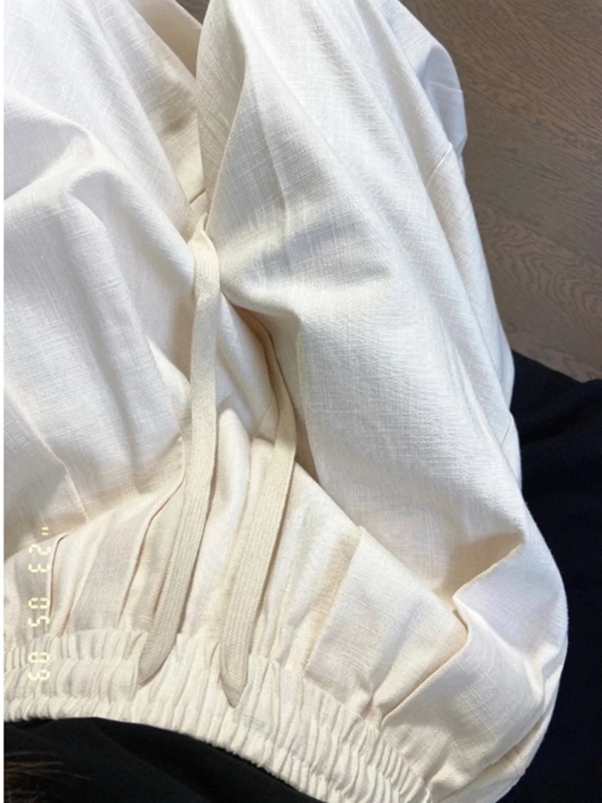 

Extended Size Linen Cotton Casual Pants Men's Summer Thin Breathable Japanese Sle Light Blue Casual Long Trousers