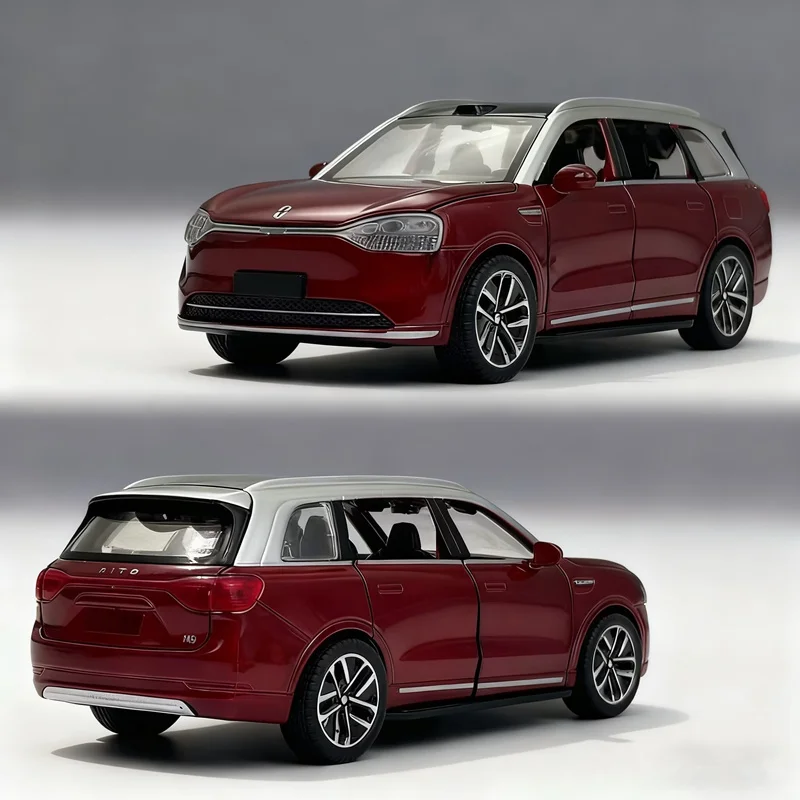 

1:32 AITO M9 SUV Сплав Новая энергетическая модель автомобиля Литье под давлением Металлическая игрушка Роскошные автомобили Модель автомобиля Звук и свет Моделирование Детский подарок