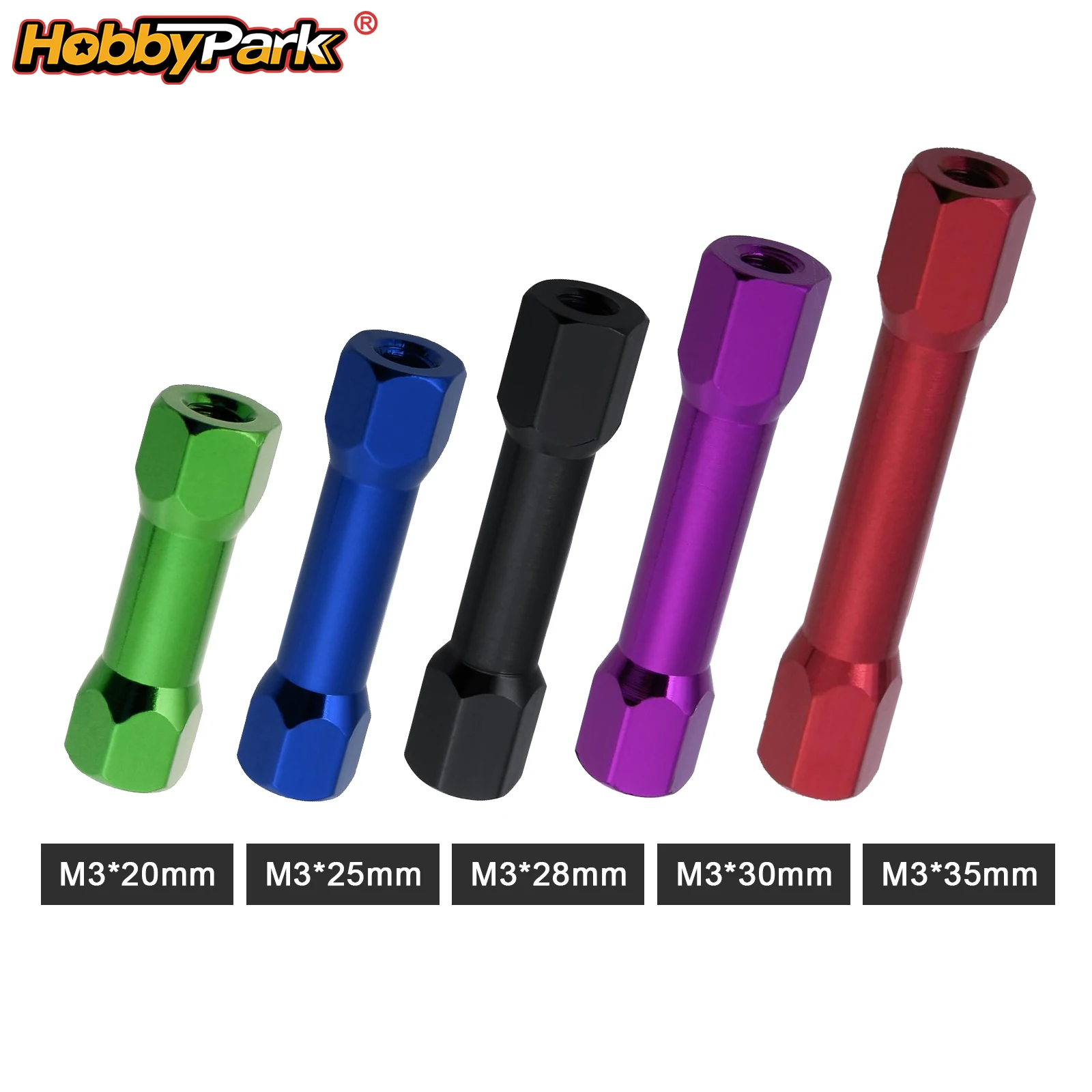HobbyPark Hex Aluminum Standoff Spacer for Rc FPV Drone Multicopter Replacement 8-Pack