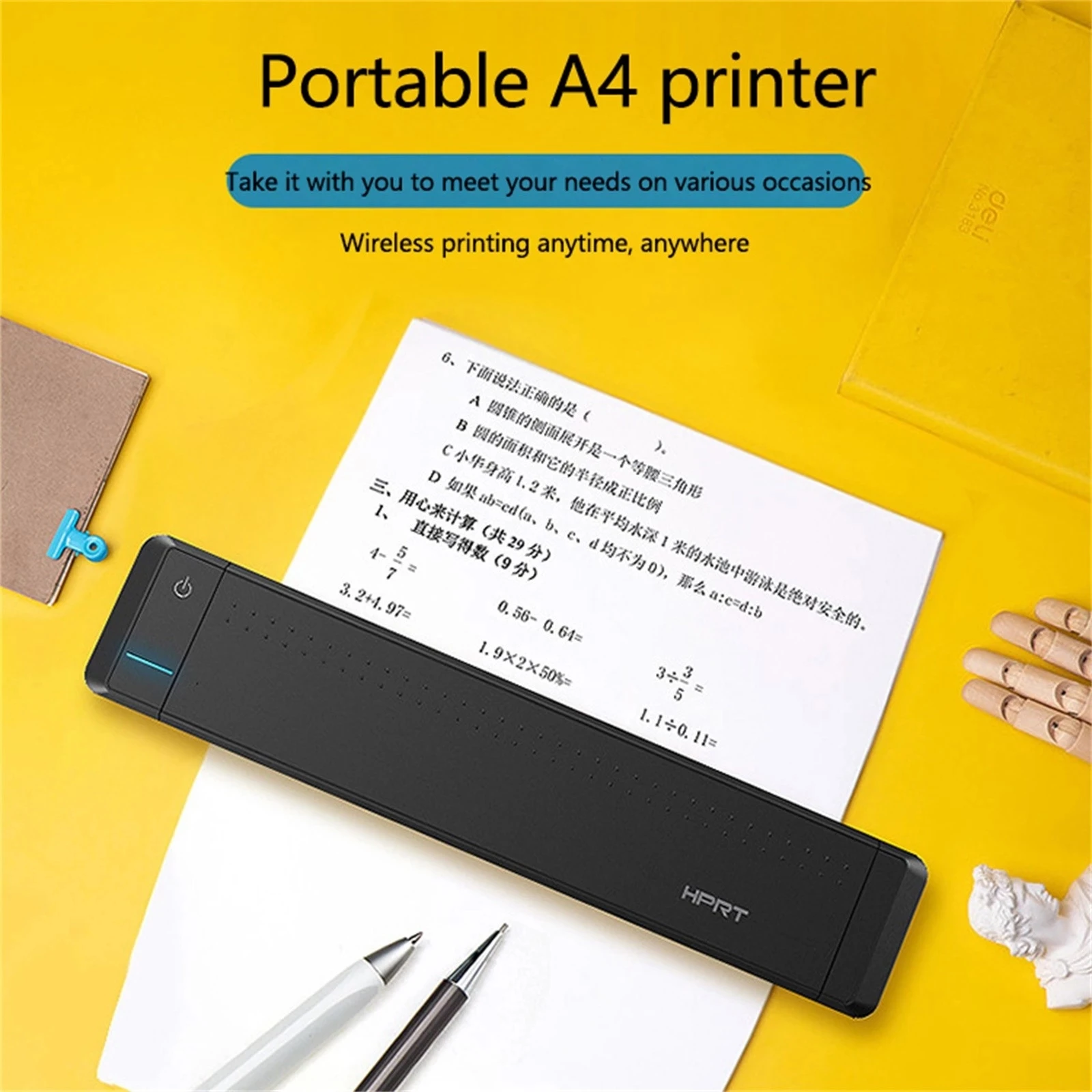 A4 Paper Portable Printer Thermal Printer Transfer Usb  Home Business With Built-in Battery To Print At Any Time Mini Printer