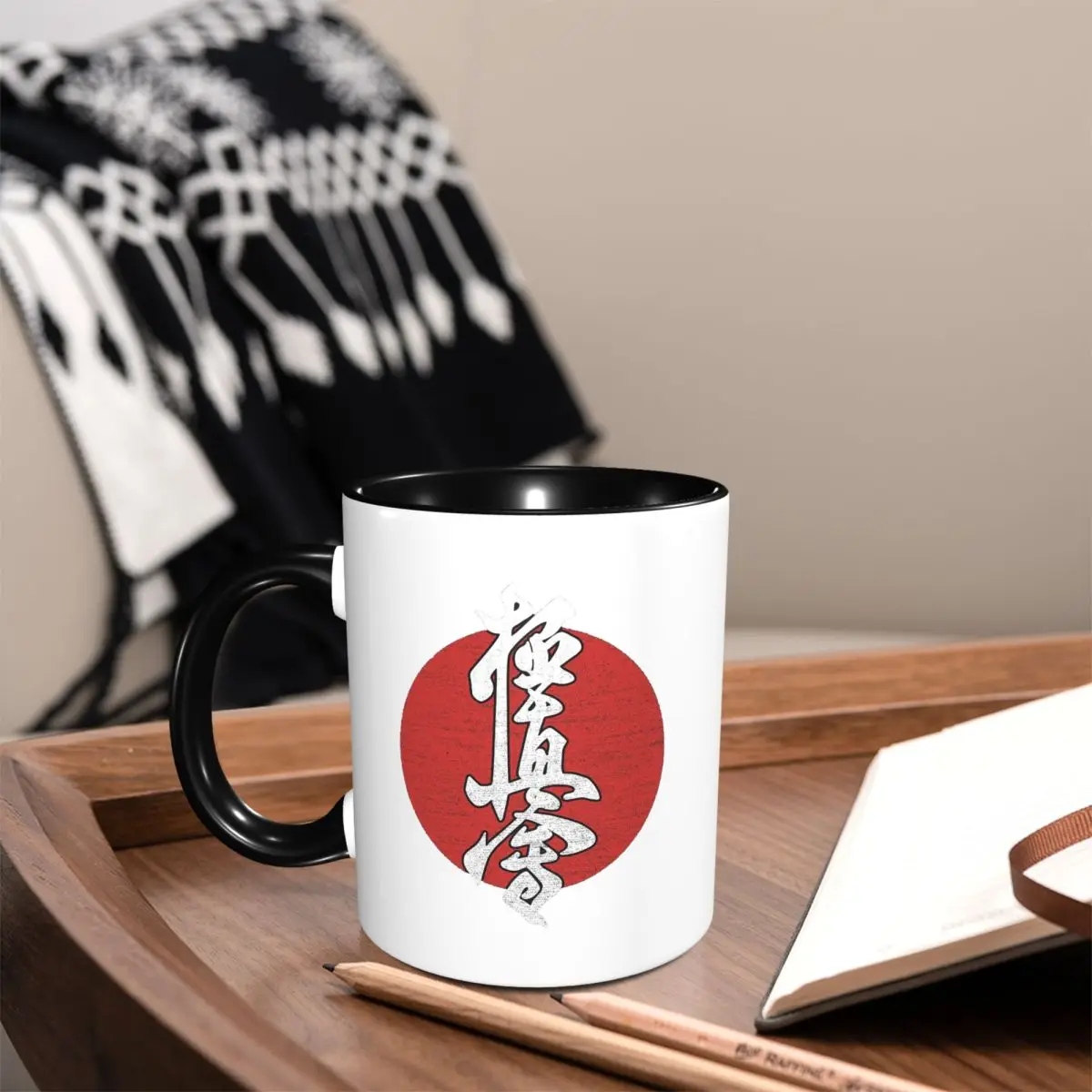Kyokushin Karate Kanji Taijutsu Mug Funny Ceramic Coffee Cups Tea Mugs Milk Cup Drinkware Gifts for Woman Man