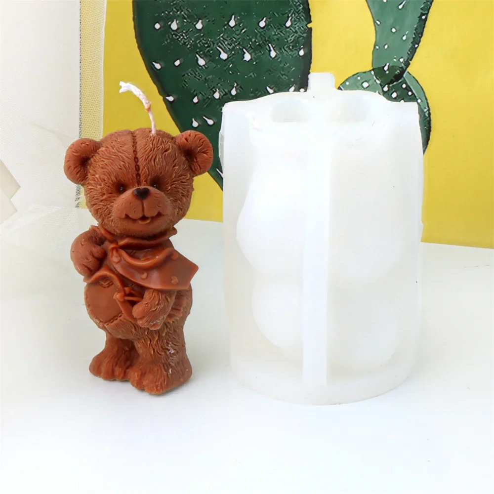 ثلاثية الأبعاد الكرتون عناق الدب قوالب السيليكون لطيف الحيوان الحب الدب المعطرة قالب شمع الجص راتنجات الايبوكسي قوالب شمعة صنع عدة