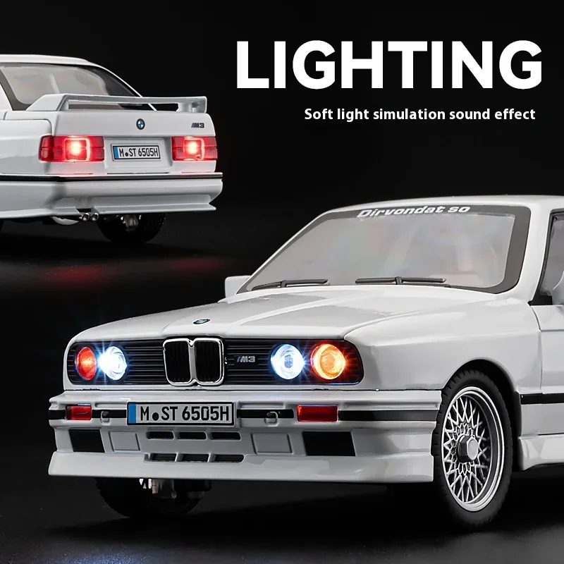 1988 1:24 BMW M3 E30 Modifiziertes klassisches Rennfahrzeug, Legierung, Druckguss-Malerei, Modellauto, private Sammlerstücke, Waren für den Großhandel