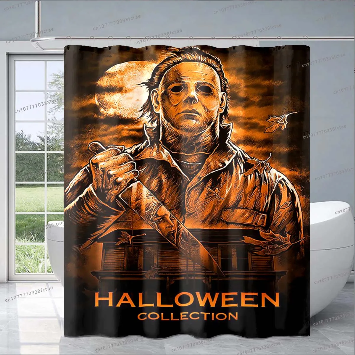 Halloween Michael Myers Shower Curtain Horror Movie Characters Collage Pattern Shower Curtain Bathroom Decor Shower Curtain Gift