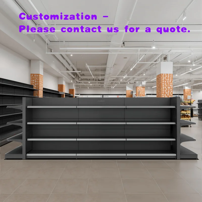 custom.Rd Heavy-duty Single-sided Freestanding Metallic Gondola Supermarket Shelf Grocery Store Retail Display Fruit Vegetab