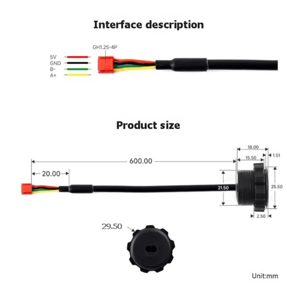 5M TOF Laser Distance Sensor Module RS485 IP68 Waterproof LiDAR Range Finder for for Robot
