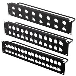 1U 2U Rack Patch Panel 8 12 16 24 Way Channel Flight Case Mount for XLR Connecctor Male Female SpeakOn Cabinet Mounting Panel