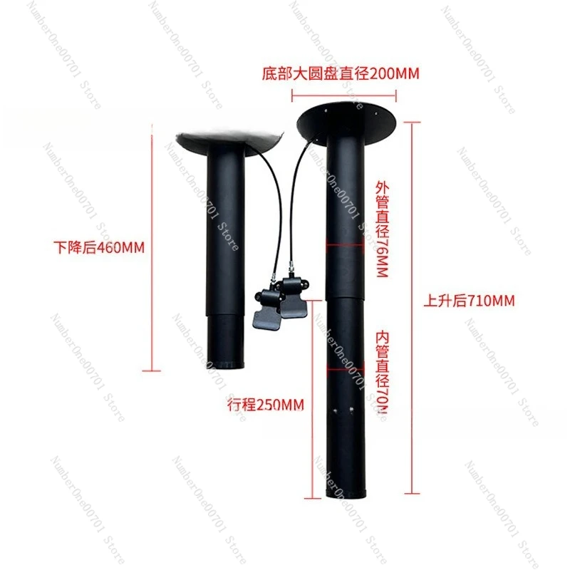 Manual Control Pneumatic Table Lifter, Line Operated Free Stop Vertical Lift Hardware for Coffee Table