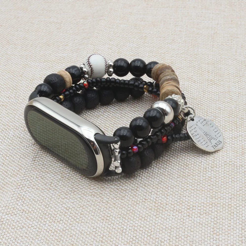 Women Boho Stylish Bracelet for Xiaomi Mi Band 9 Strap Luxury Dressy Wristband for Xiaomi Smart Band 8 Watch Accessories Beaded