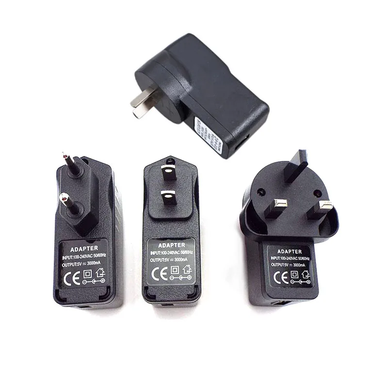 US EU UK AU plug AC to USB Port DC Power Supply 5V 1A 2A 3A Adapter Charger Charging For LED Strip Lights