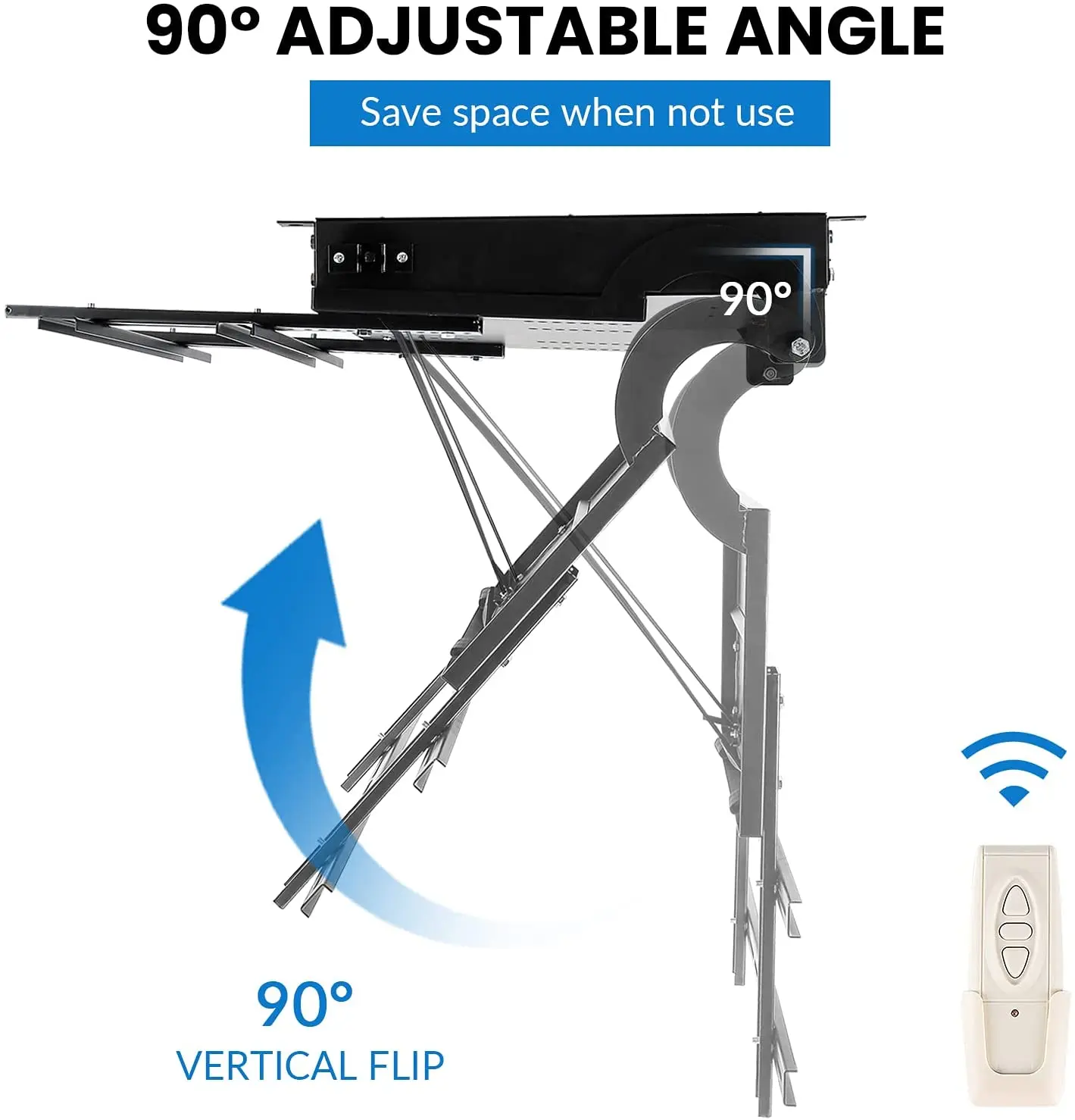 

32-100 Inch Remote Control Motorized TV Lift Ceiling TV Bracket Flip Outside Drop Down TV Lift for Home Office Hotel
