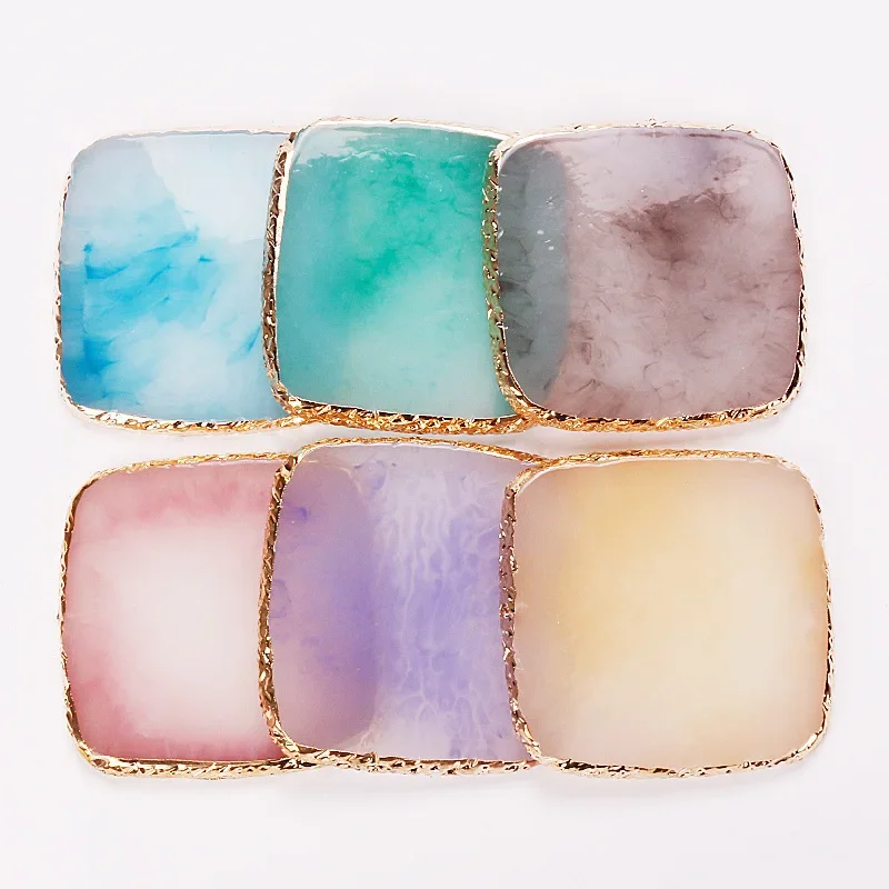 1PC Resin Agate Stone Nail Color Palette Gel Polish Pallet Mixing Drawing Paint Plate Pad Manicure Nail Art Display Shelf