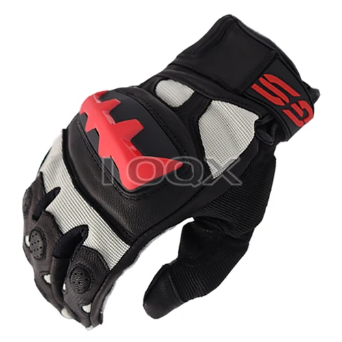 Guantes GS para motocicleta BMW Motorrad Racing Wear guantes de cuero genuino negro/rojo