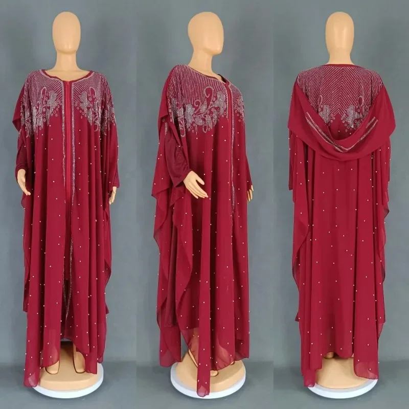 Plus Size African Dresses for Women Summer African Long Sleeve V-neck Long Maxi Dress Gowns Muslim Fashion Abaya Ankara Dresses