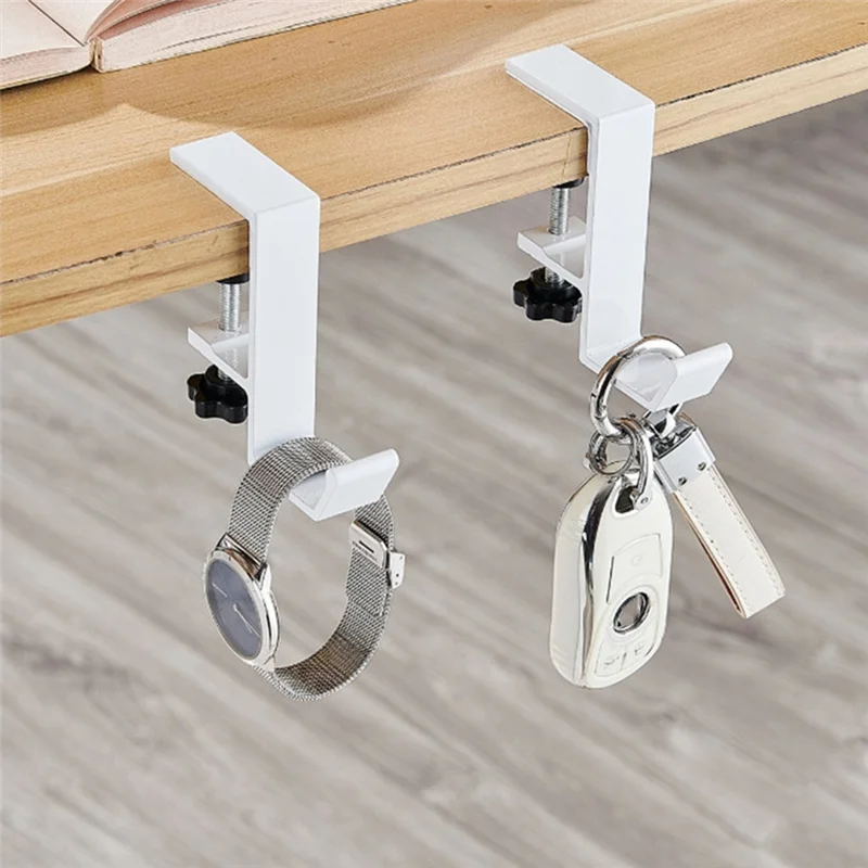 AA89-suporte de gancho de suspensão de armazenamento de borda de mesa ajustável para escritório em casa para armazenar fones de ouvido de jogos para armazenar mochilas