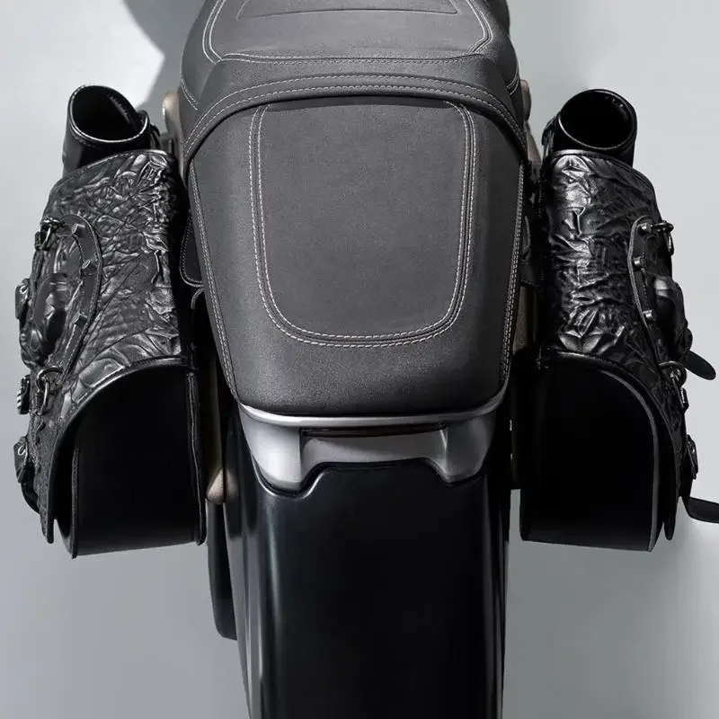 حقائب السرج لراكبي الدراجات النارية العالمية تصميم قابل للإزالة مقاوم للماء مع قفل مضاد للسرقة وتخزين عالي السعة X37F #4