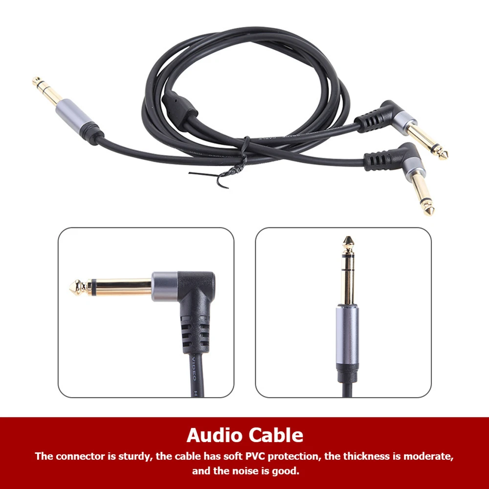 1/4 cala TRS Stereo do podwójnej 1/4 TS Mono-wstawka kabel 6.5mm męski-męski Splitter Y oderwany przewód Audio do gitary zestaw słuchawkowy z