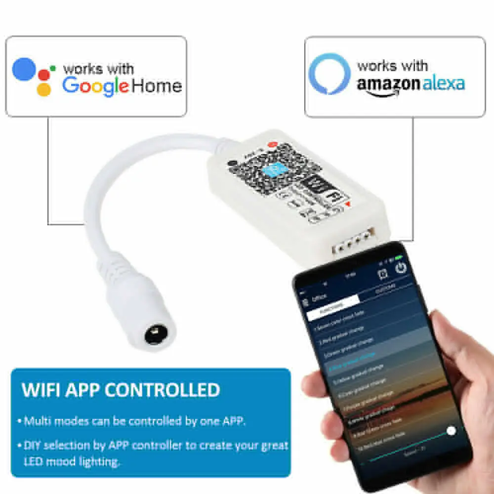 DC12V 5050 LED strip light Flexible Tape RGB RGBW 60LEDs/m with WiFi control Home Ribbon Smart APP Wireless KIT