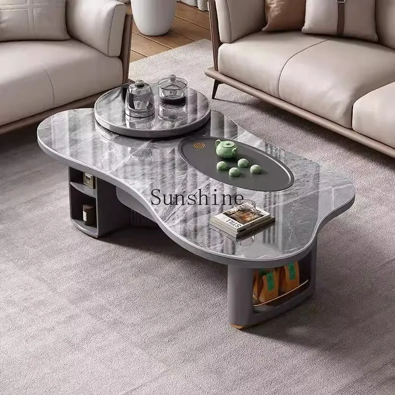 

New rock slab kung fu tea table modern simple living room home office tea integrated