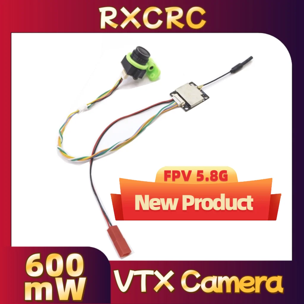 

RXCRC 5.8G Module 48CH 600mW VTX Video Transmitter CMOS 1200TVL 135°FOV 2.5mm Camera for RC FPV Long Range Fixed-wing Drones.