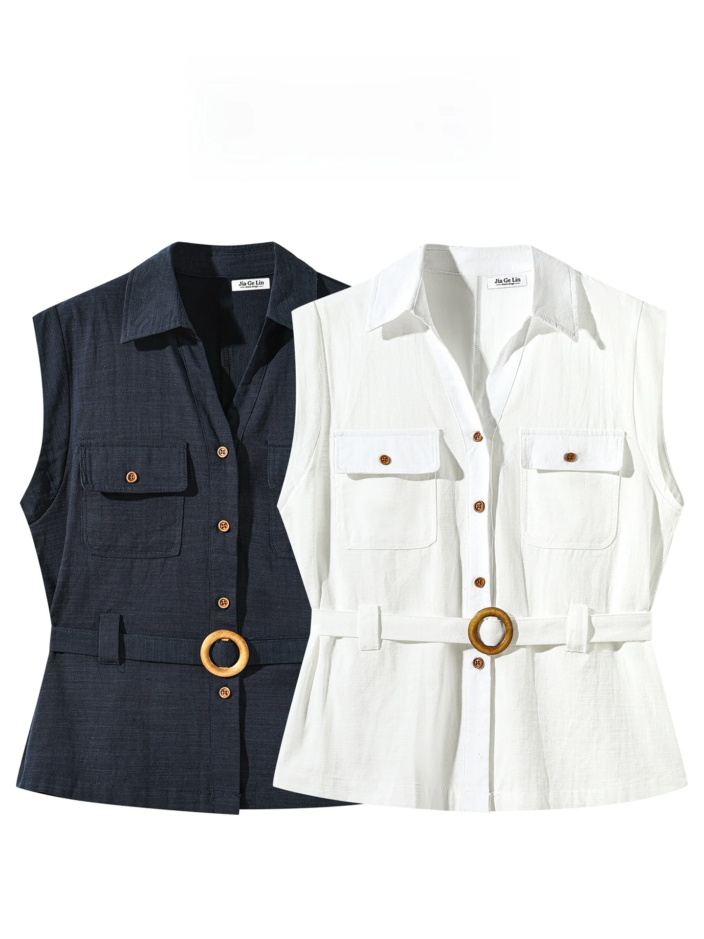 

JiaGeLin корейский Sle простой модный отложной воротник Svel irt топ для похудения с завязкой на талии для женщин лето