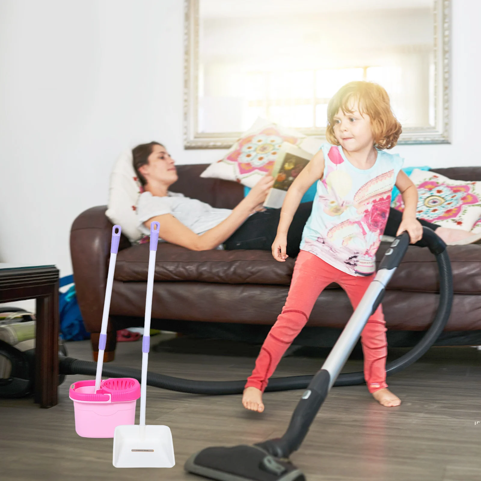 Juego de limpieza Montessori, escoba pequeña, recogedor, juego de simulación para niños, herramientas de limpieza, juego de rol interactivo para niños, habilidades motoras