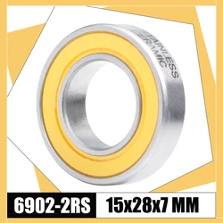 6902-2RS Stainless Bearing 15*28*7 mm 1PC ABEC-3 6902 RS For DTSwiss 350 Bicycle Hub Front Rear Hubs Wheel Ceramic Ball Bearings