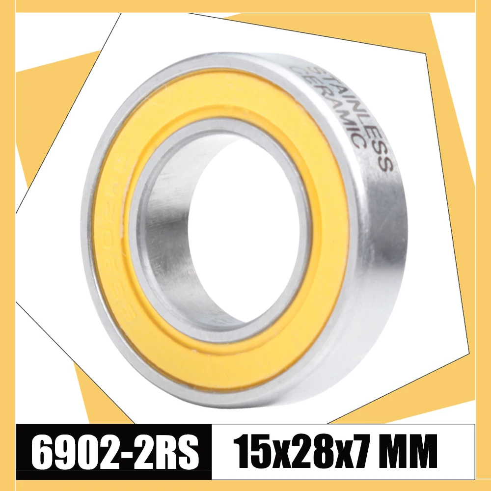 6902-2RS Łożysko ze stali nierdzewnej 15 * 28 * 7 mm 1PC ABEC-3 6902 RS Do piasty rowerowej DTSwiss 350 Przednie tylne piasty Koło Ceramiczne łożyska kulkowe