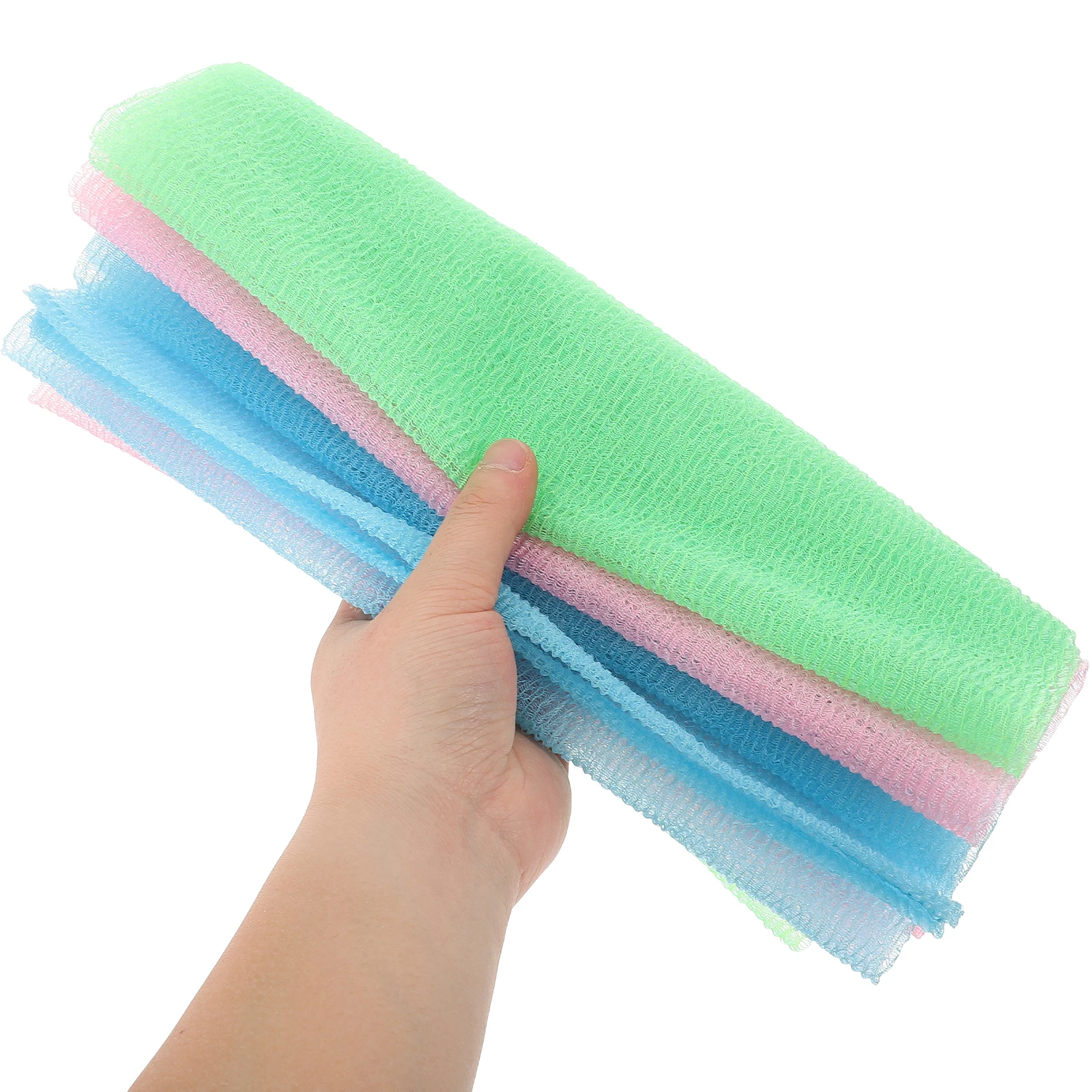

3pcs Long Handle Back Scrubbing Towels Premium Bathing Exfoliator For Body Shower Clean Bathroom Accessory Rubbing Towel