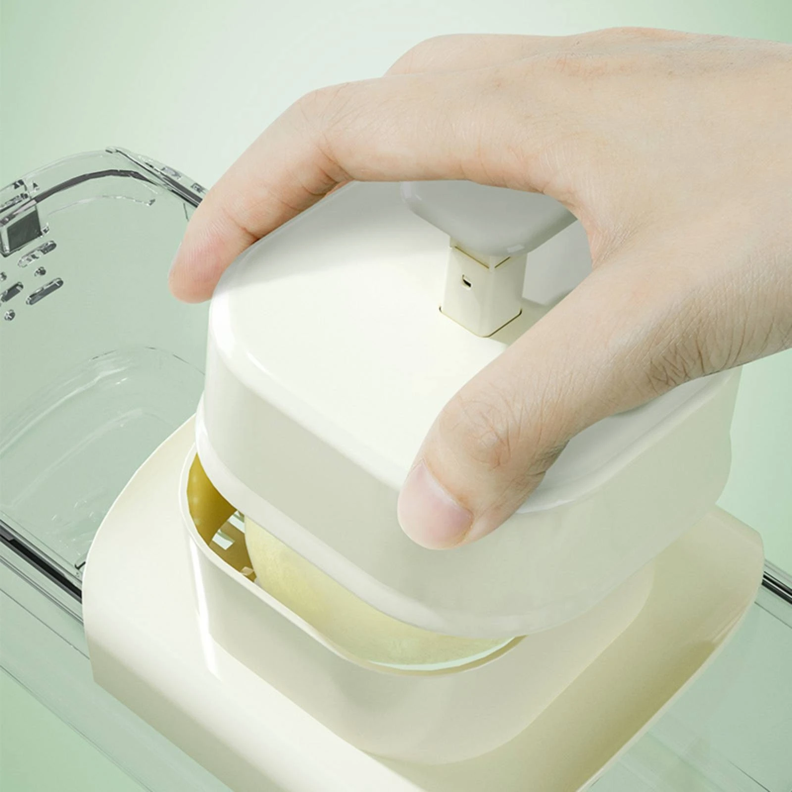Vegetable Cutter with Container Compact Mandoline Cutter with Interchangeable Blades Vegetable Shredder Detachable Easy Clean