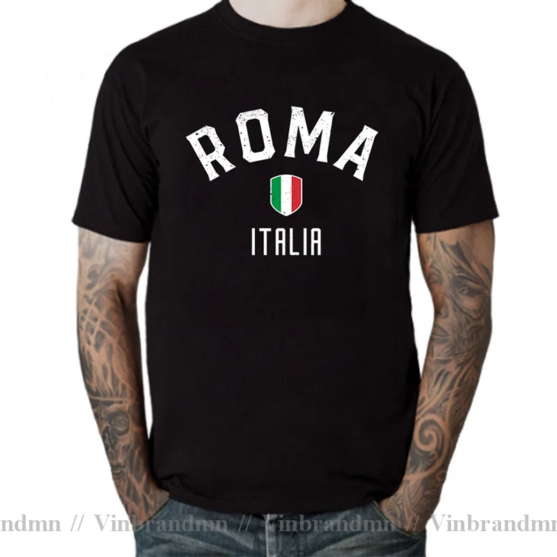 Vintage Roma Italia T shirt men Funny Rome Italy Flag T-shirt Retro Design Italian Jerseys ITA Nation Team Tops tshirt Camisetas