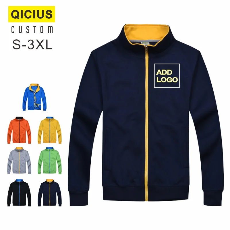 

Winter Men's Stand Collar Jacket Custom Embroidery Printed LOGO Casual Warm Jackets Streetwear Top 4XL