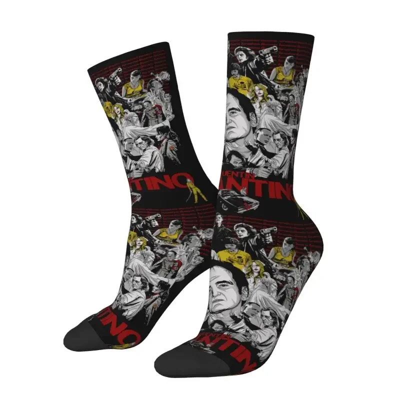 

Y2K Quentin Tarantino Movie Collage Dress Mens Womens Warm Funny Novelty Kill Bill Pulp Fiction Crew Socks